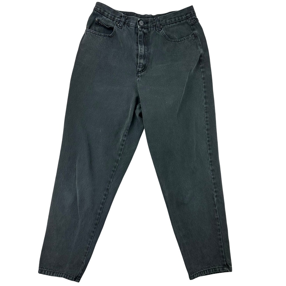 NY Jeans Denim Pants Womens 12 Easy‎ Petite Black Tapered Mom Jeans Cotton VTG